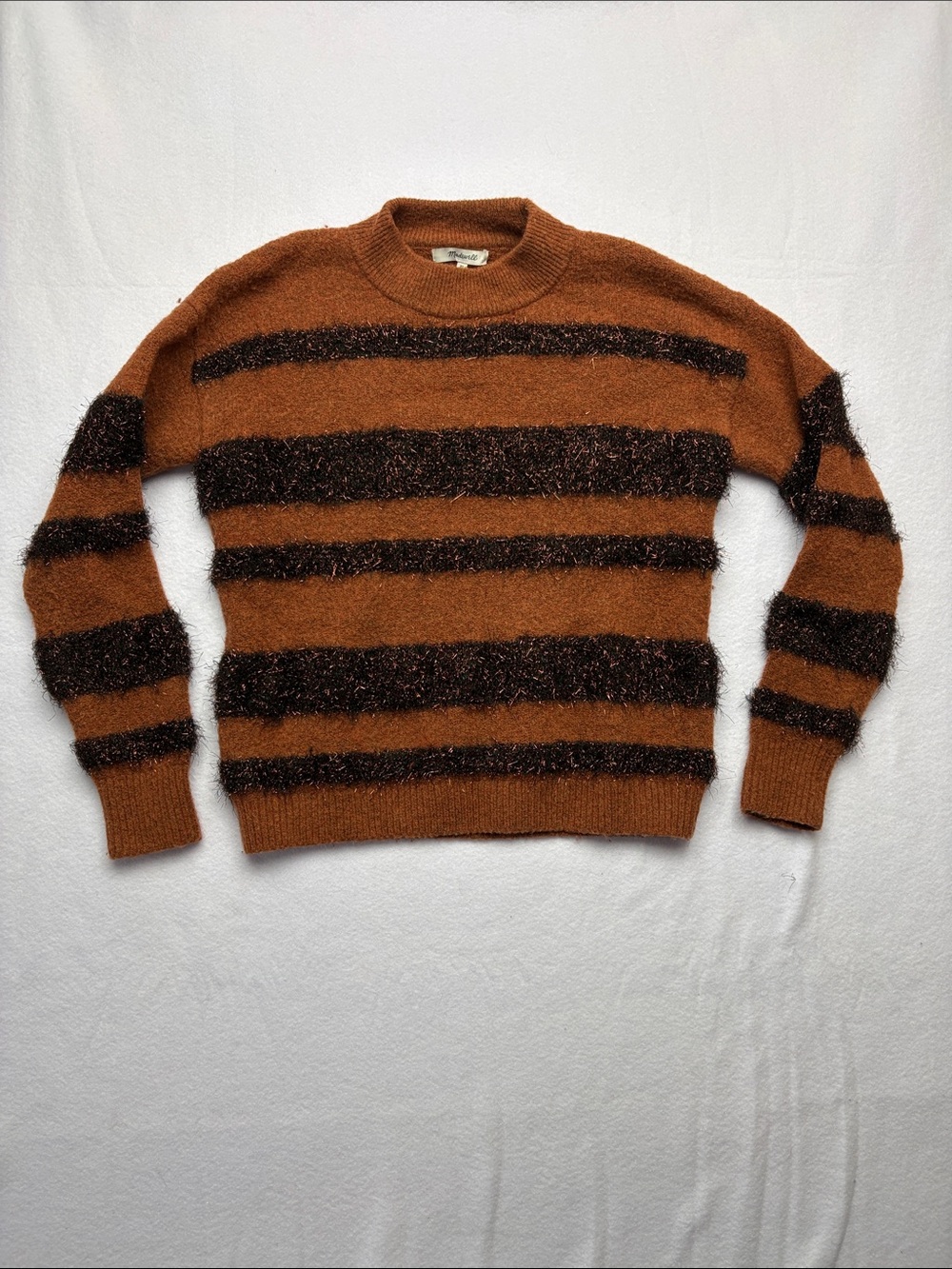 Madewell Women's xs extra small Crewneck Sweater in Brown holiday wool festive